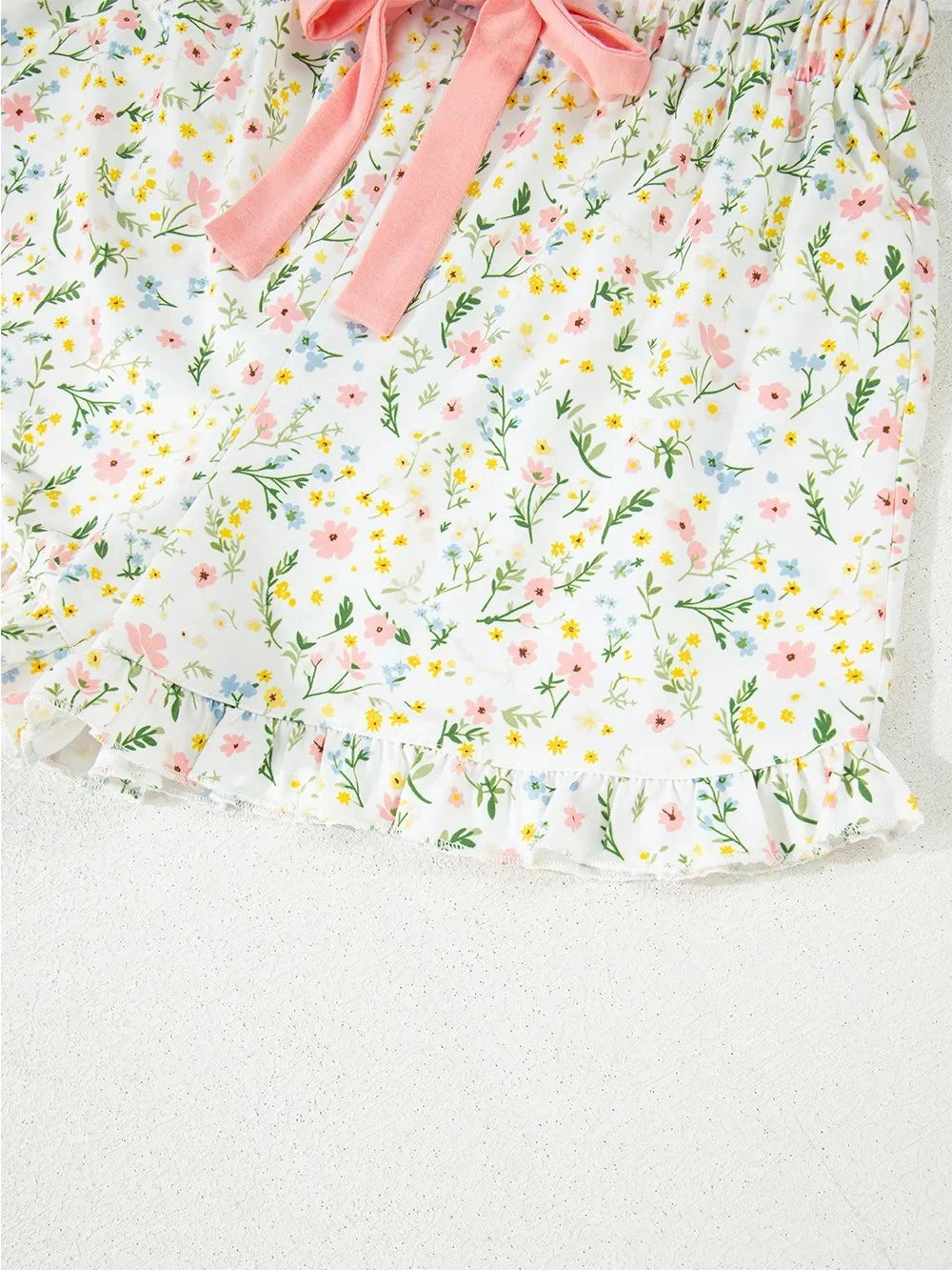 Printed Button Up Short Sleeve Top and Shorts Lounge Set nicholesgifts