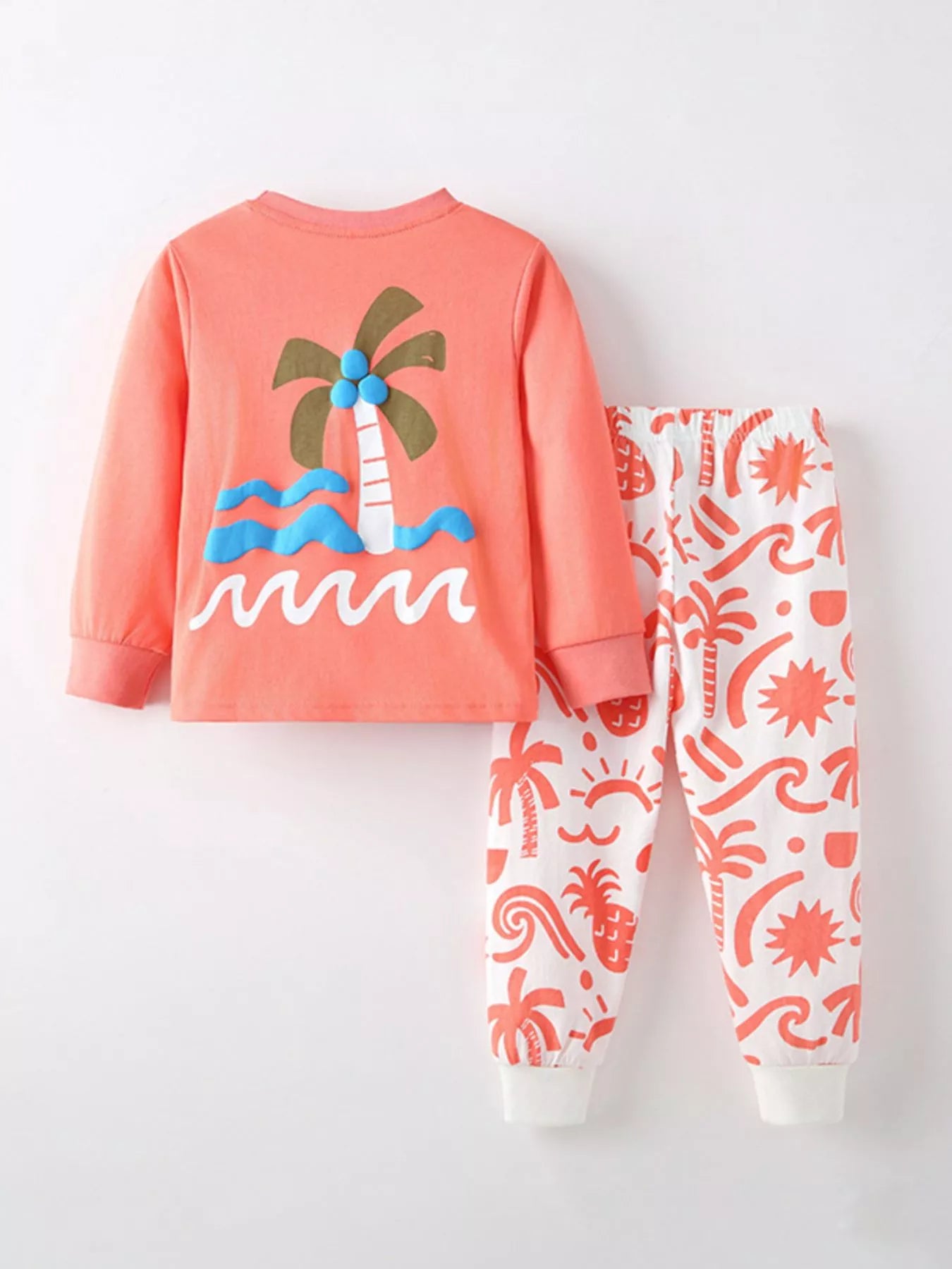 Children's Tropical Print Long Sleeve Pajama Set NicholesGifts