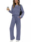 Full Size Long Sleeve Round Neck Top and Pants Set Plus Size nicholesgifts