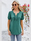 Women Frill Notched Short Sleeve Blouse nicholesgifts