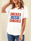 Letter Graphic Round Neck Short Sleeve T-Shirt nicholesgifts
