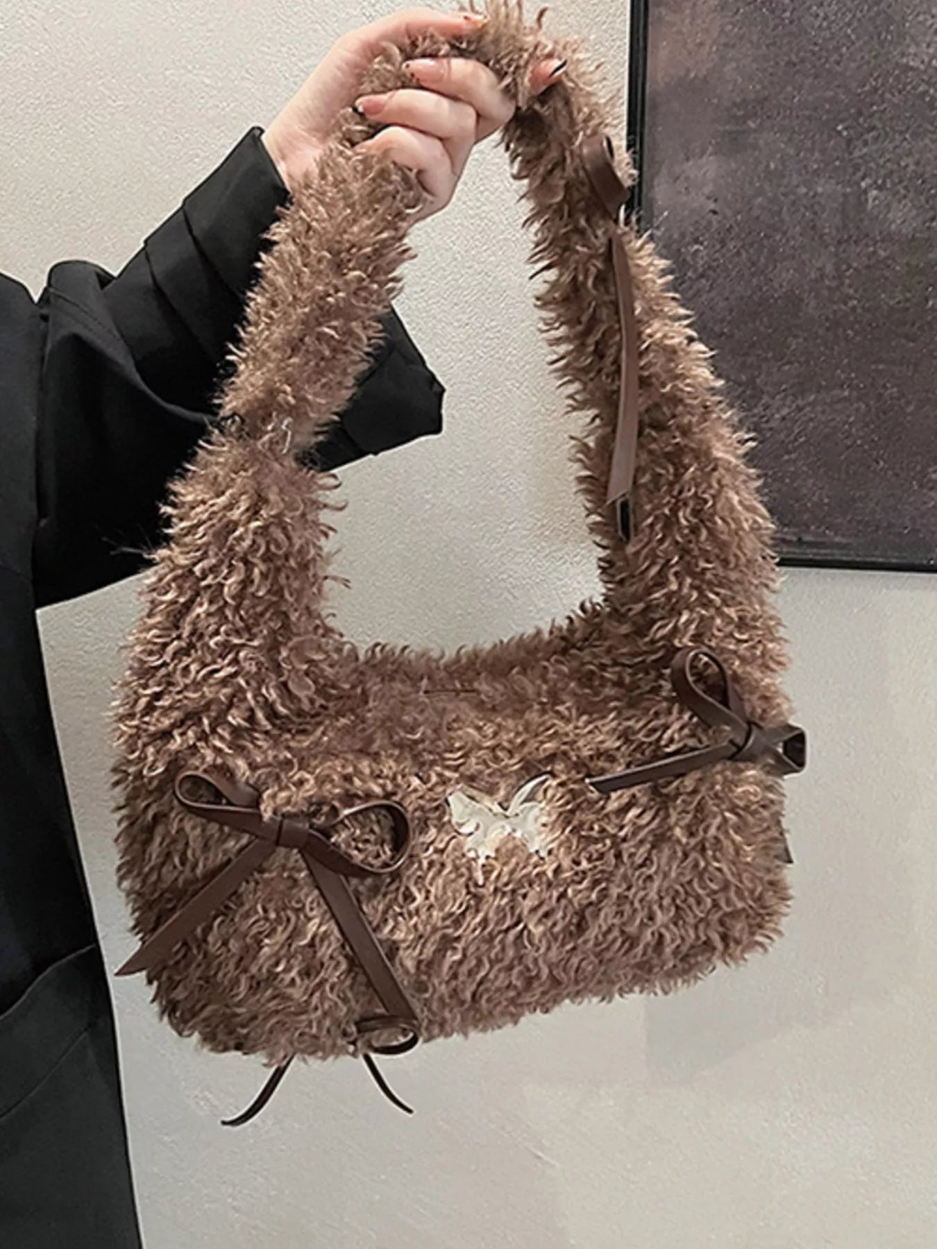 Fluffy Bow Shoulder Bag nicholesgifts