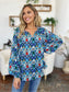 Women Double Take Full Size Printed Balloon Sleeve Blouse nicholesgifts