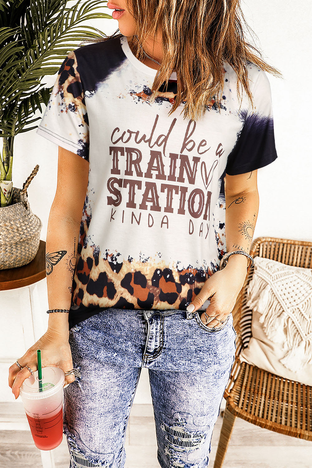 Women Could Be A Train Station Kinda Day Round Neck T-Shirt nicholesgifts