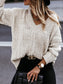V-Neck Cable-Knit Long Sleeve Sweater nicholesgifts
