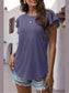 Ruffled Round Neck Cap Sleeve Blouse nicholesgifts