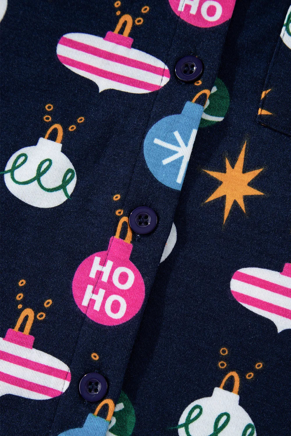 Christmas Lights Print Collared Neck Top and Pants Set Trendsi