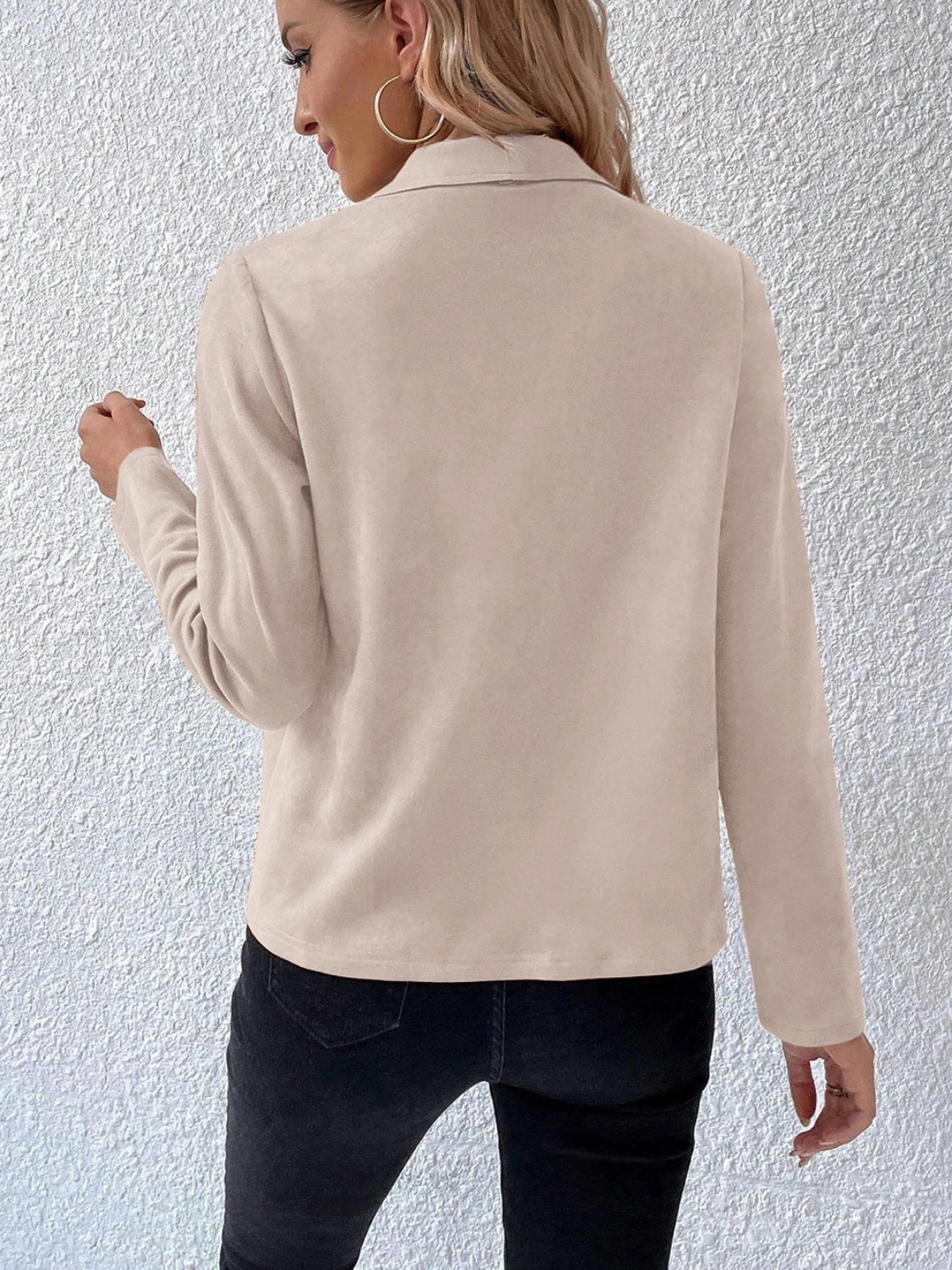 NicholesGifts Women Collared Neck Long Sleeve Jacket NicholesGifts