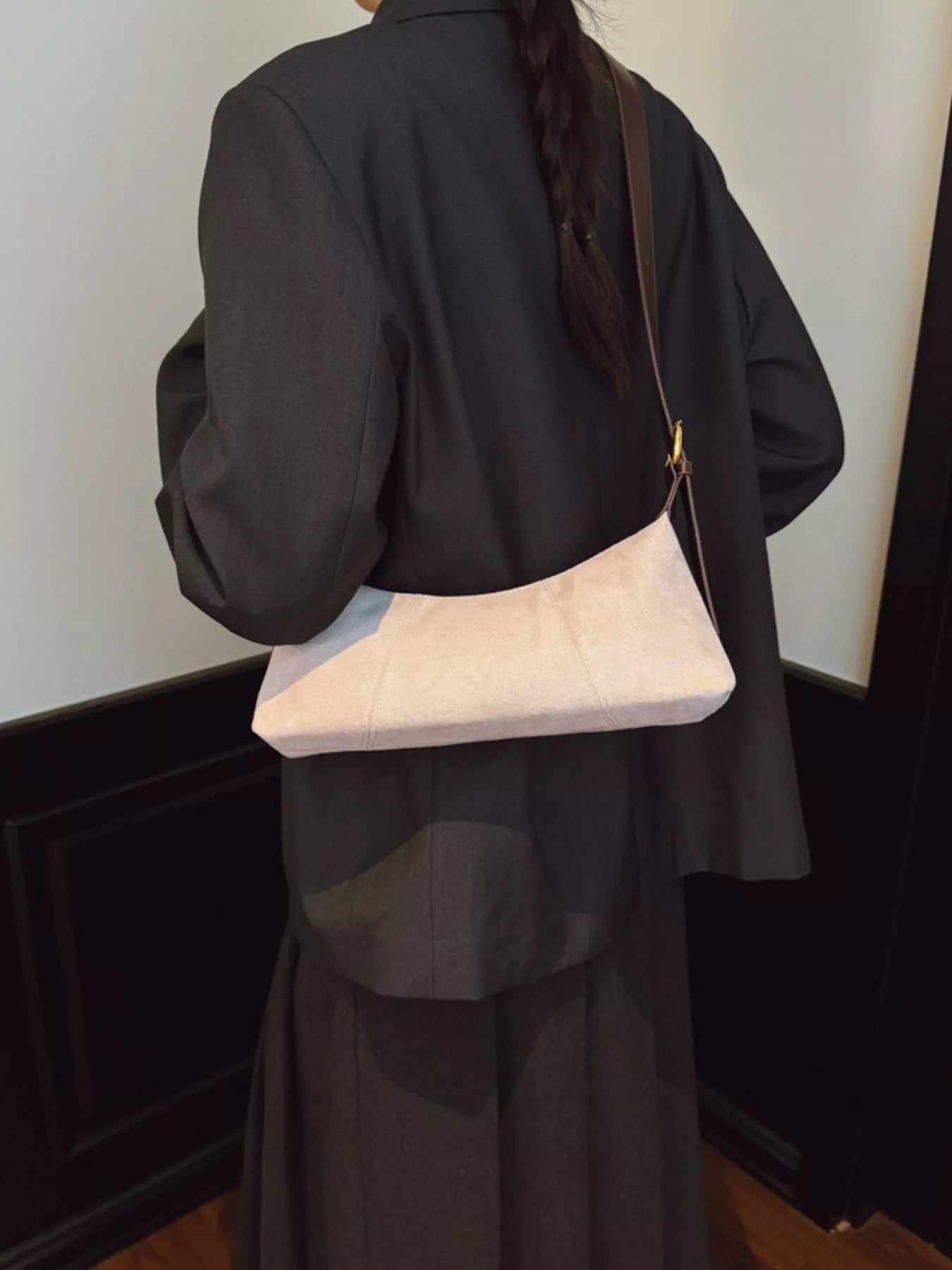 Vintage Suede Hobo Shoulder Bag nicholesgifts