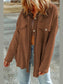 Pocketed Button Up Droppped Shoulder Jacket nicholesgifts
