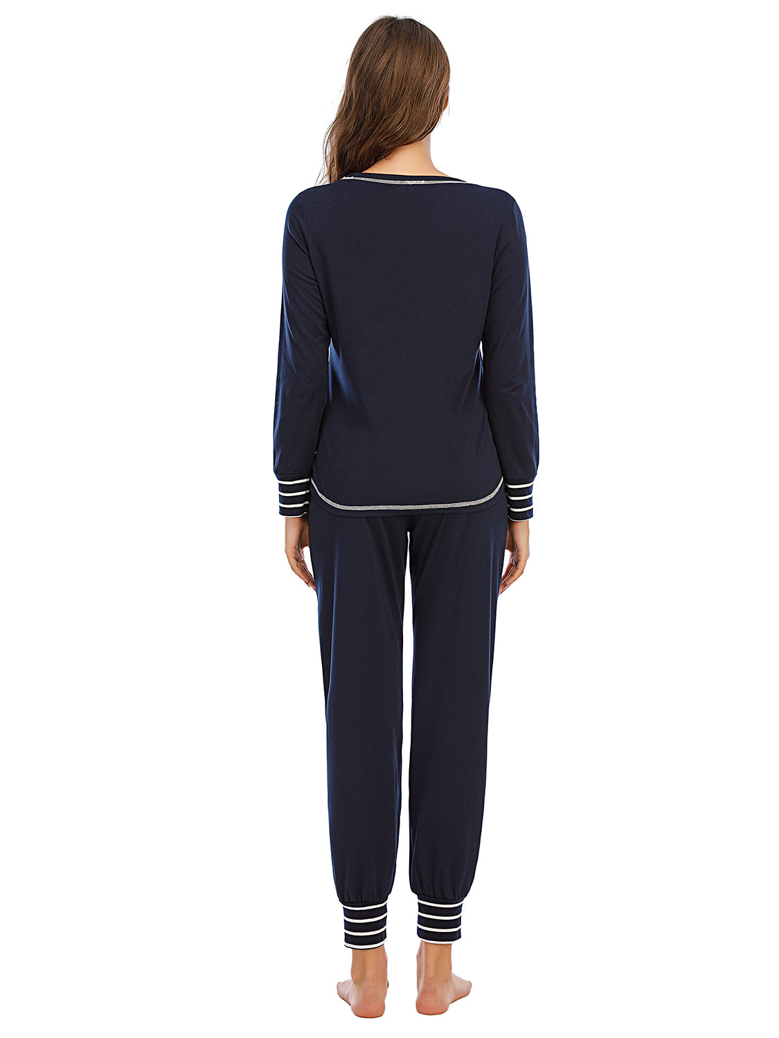 Round Neck Top and Pants Lounge Set nicholesgifts