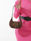 Crocodile Embossed Flap Shoulder Bag nicholesgifts