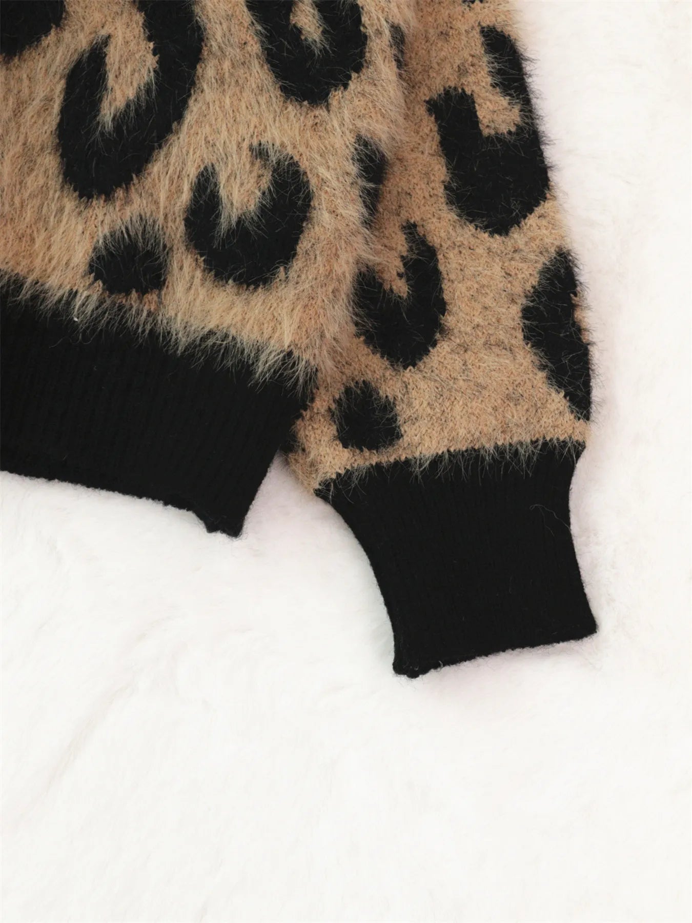 Leopard Fuzzy Button Up Cardigan