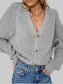 Women Button Up V-Neck Long Sleeve Cardigan nicholesgifts
