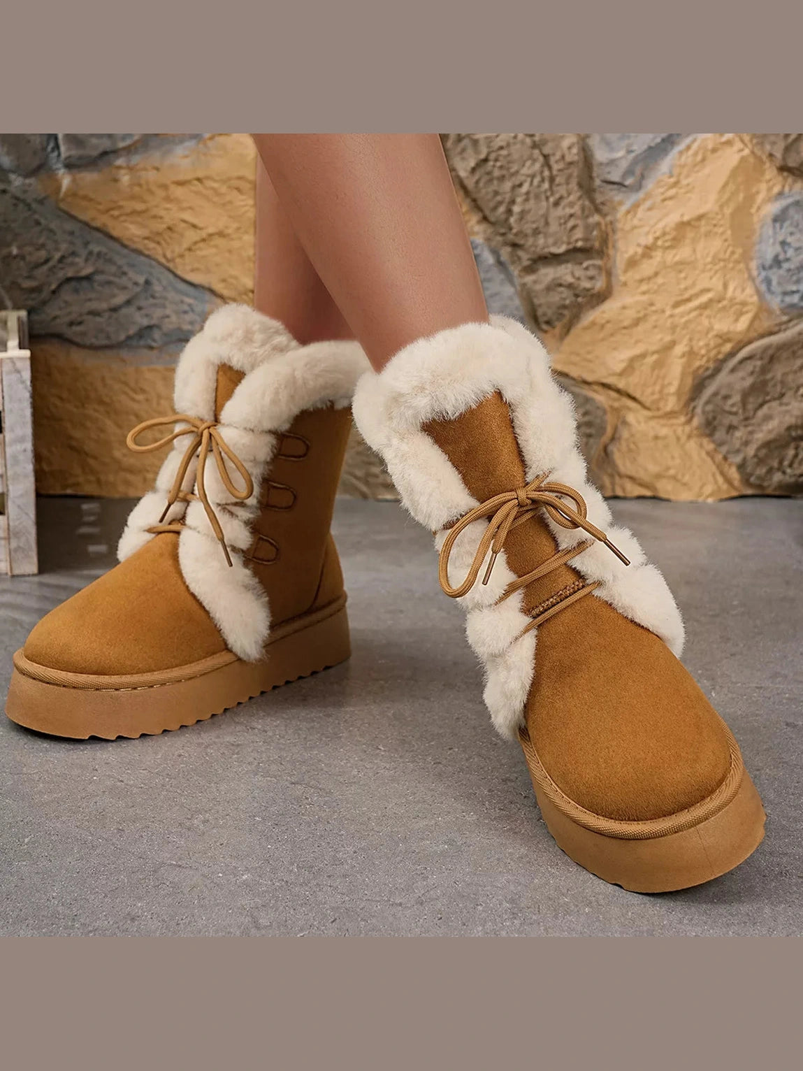 Round Toe Platform Boots Trendsi