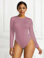 Round Neck Long Sleeve Bodysuit nicholesgifts