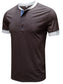Men's Contrast Trim Henley Top nicholesgifts