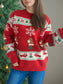 Christmas Element Round Neck Long Sleeve Sweater nicholesgifts