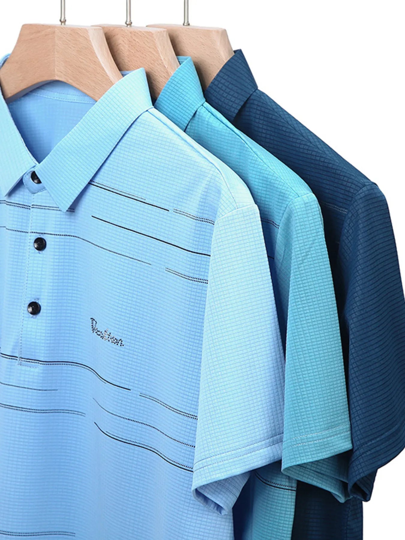 Men's Plus Size Classic Striped Quick-Dry Polo Shirt NicholesGifts