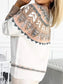 Geometric Round Neck Long Sleeve Sweater nicholesgifts