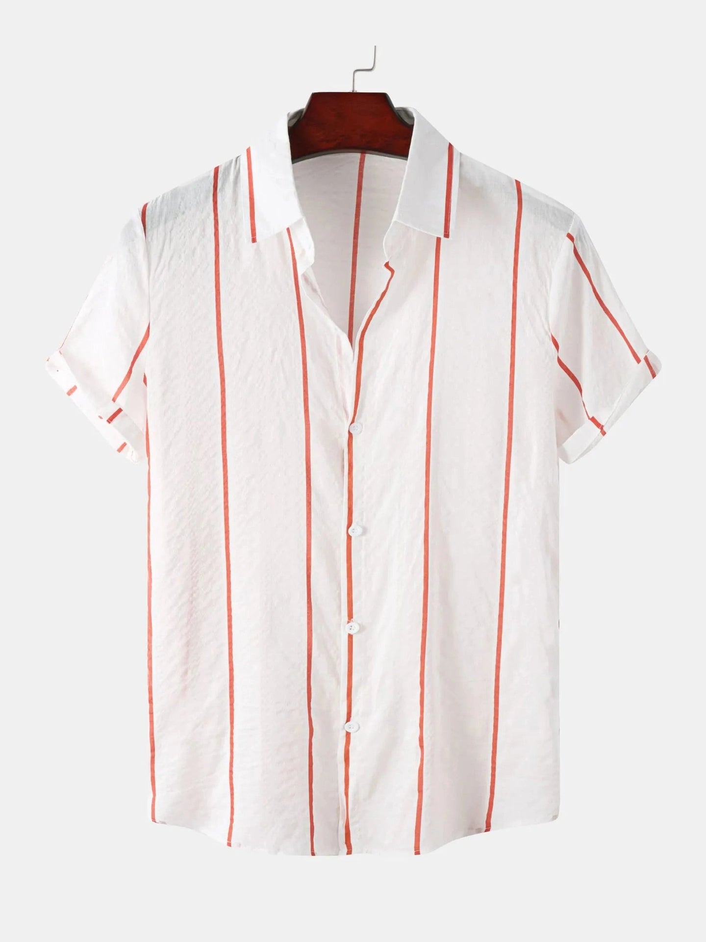 Men's Plus Size Casual Striped Short Sleeve Button Down Shirt NicholesGifts