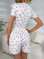 Ivy Lane Floral Ruched T-Shirt and Shorts Lounge Set nicholesgifts