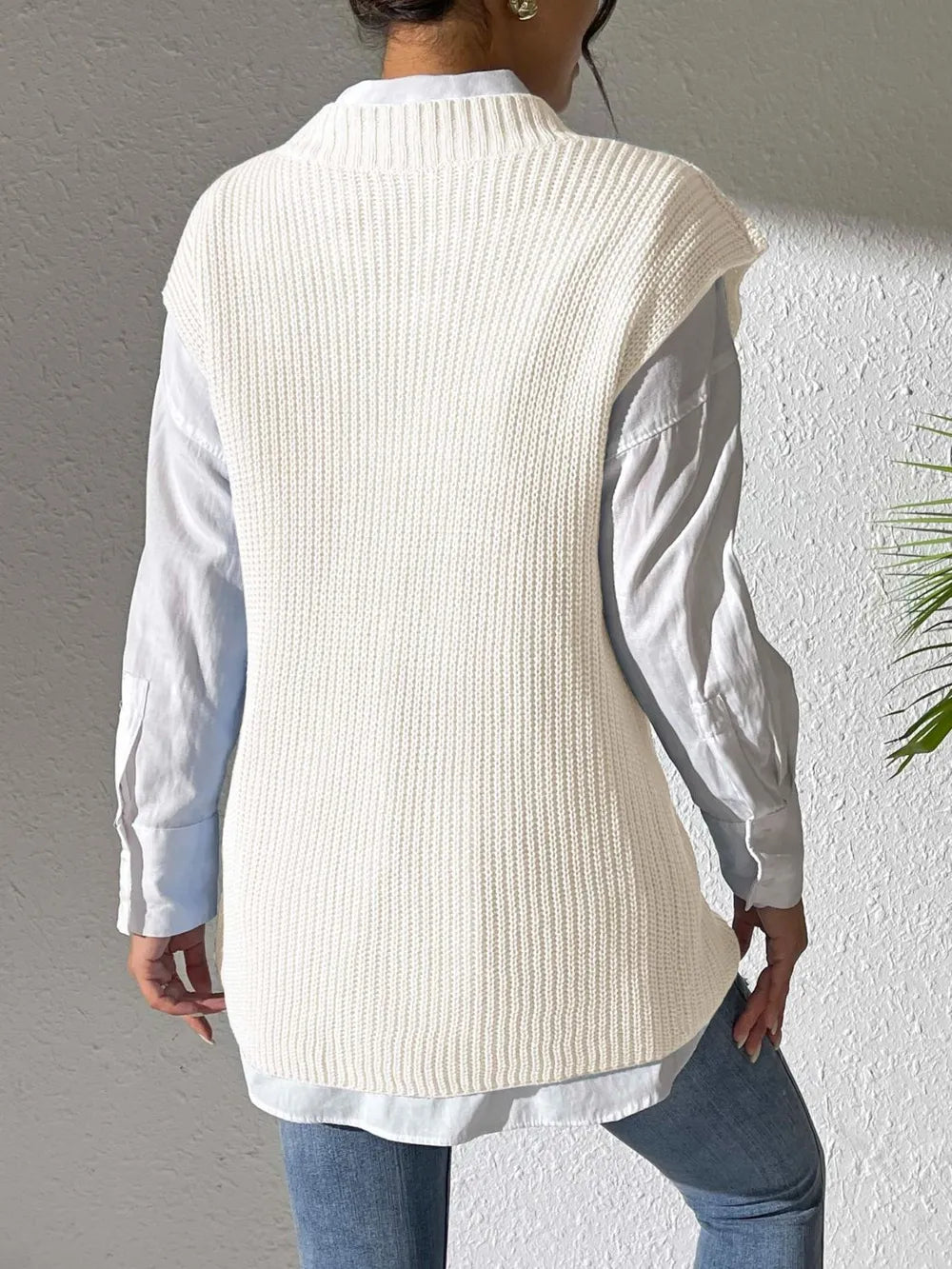 Flower V-Neck Sweater Vest nicholesgifts