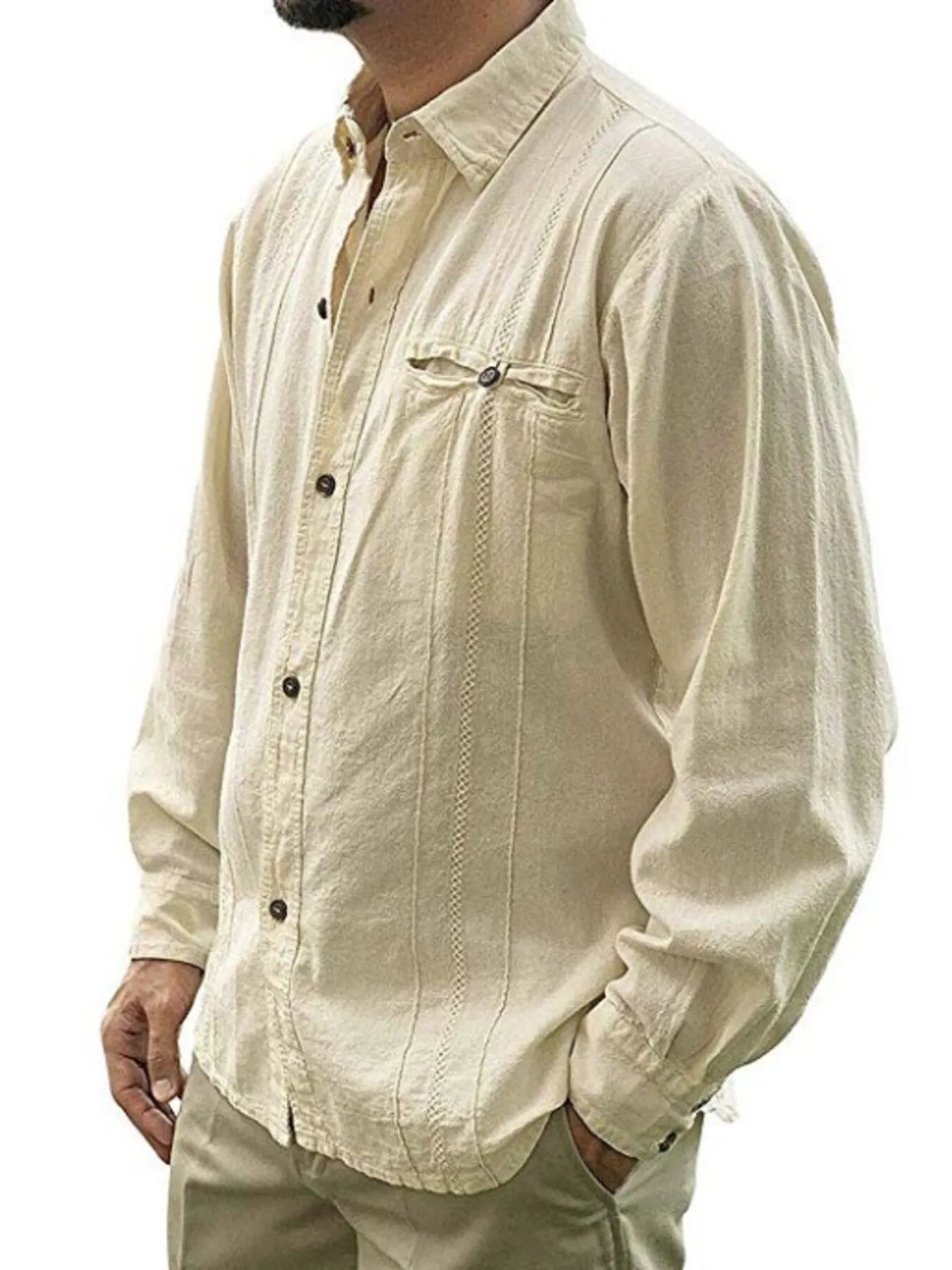 Men's Plus Size Button Up Long Sleeve Shirt Trendsi