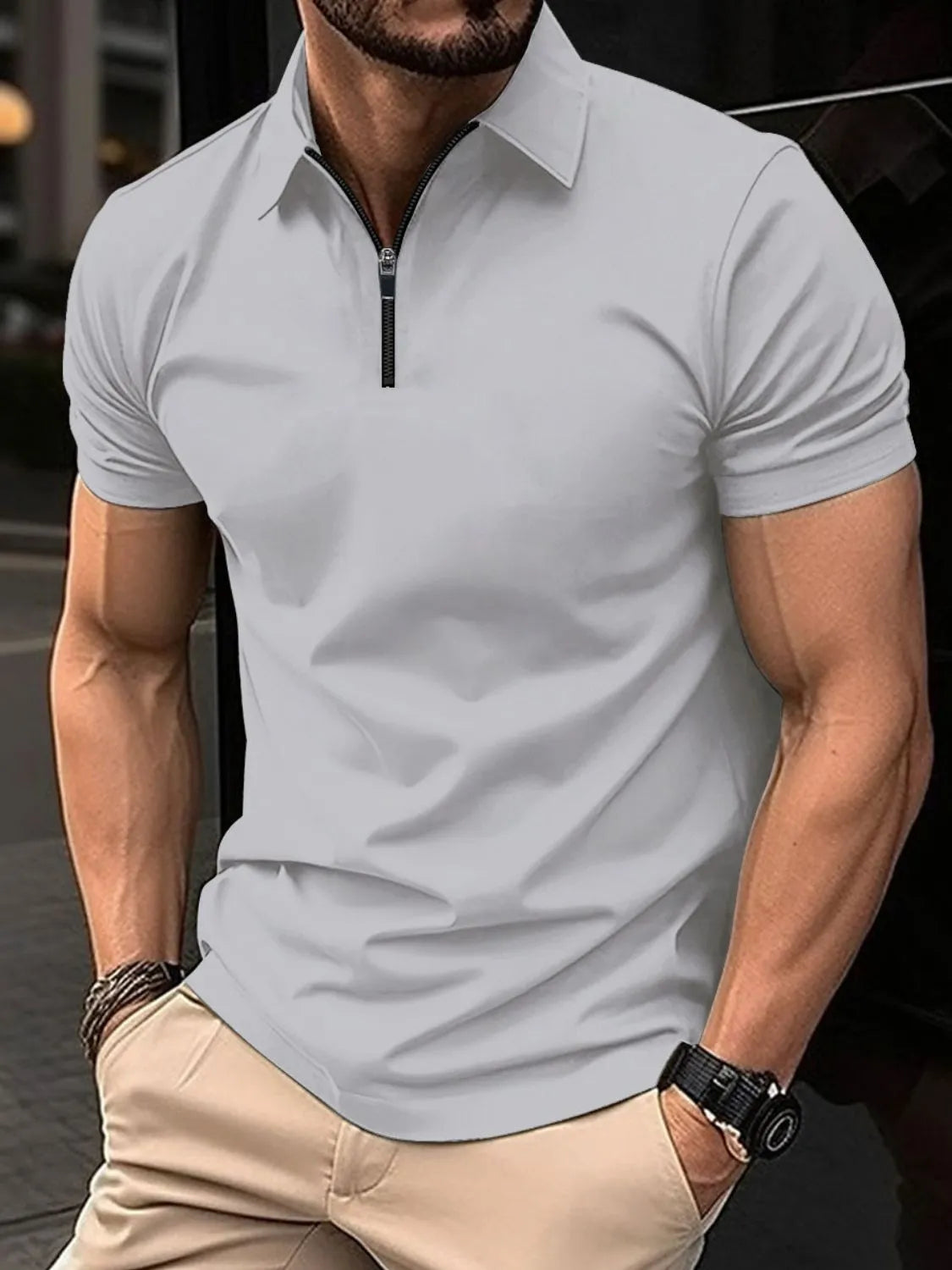 Men's Full Size Collared Neck Short Sleeve Polo Plus Size NicholesGifts