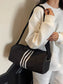 Striped Adjustable Strap Duffel Bag nicholesgifts