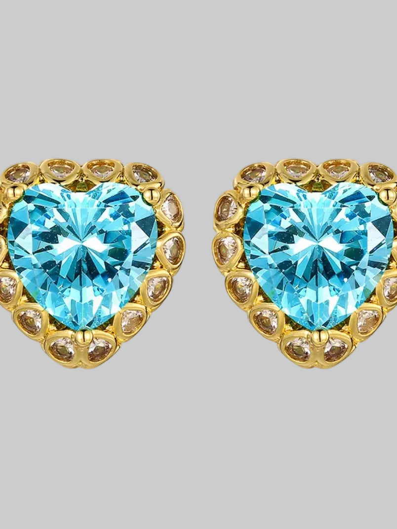 Women Heart-Shaped Stud Earrings nicholesgifts
