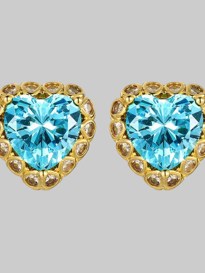 Women Heart-Shaped Stud Earrings nicholesgifts