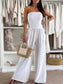 Smocked Tube Wide-Leg Jumpsuit nicholesgifts