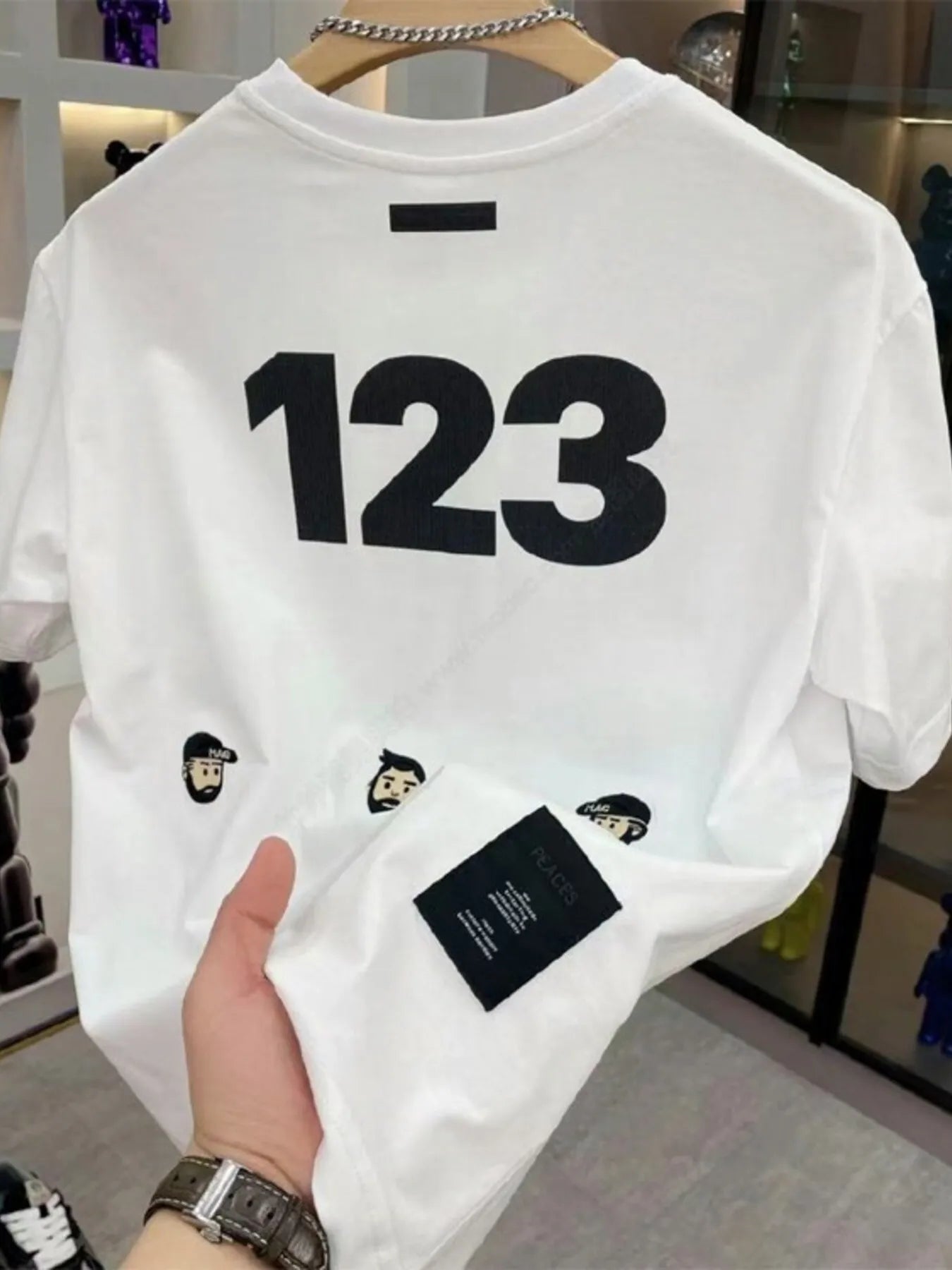 Men's Full Size Number 123 Round Neck T-Shirt Plus Size NicholesGifts