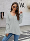 Openwork Dropped Shoulder Long Sleeve Sweater nicholesgifts
