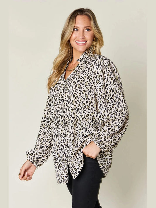 Double Take Full Size Leopard Long Sleeve Blouse nicholesgifts