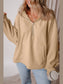 Pocketed Half Zip Dropped Shoulder Hoodie Trendsi