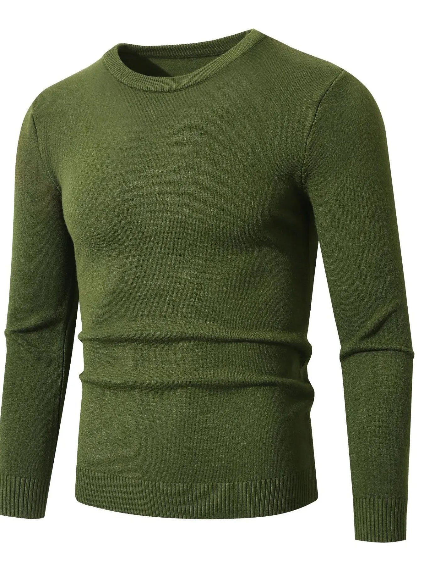 Men's Plus Size Ribbed Hem Long Sleeve Sweater NicholesGifts
