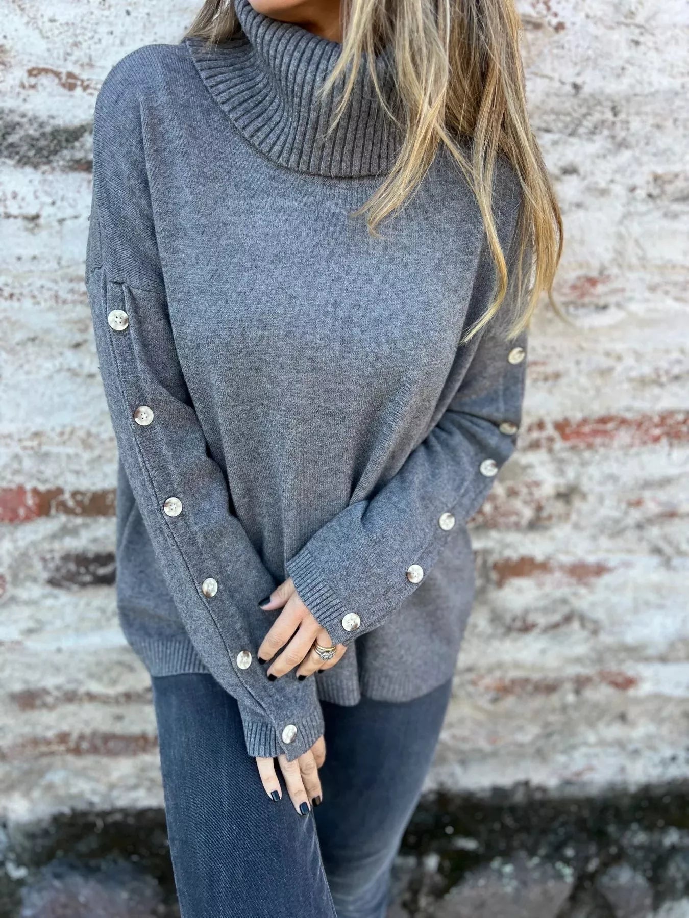 Full Size Turtleneck Long Sleeve Sweater Plus Size