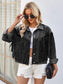 Tassel Button Up Dropped Shoulder Denim Jacket nicholesgifts