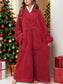 Pocketed Contrast Long Sleeve Hooded Lounge Dress nicholesgifts