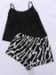 Plus Size Lace Trim Scoop Neck Cami and Printed Shorts Pajama Set nicholesgifts
