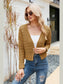 Open Front Cuffed Cropped Cardigan nicholesgifts