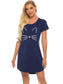 Graphic Round Neck Short Sleeve Lounge Dress nicholesgifts