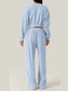 Crisscross Round Neck Top and Drawstring Pants Set nicholesgifts
