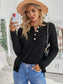 Women Button Detail Long Sleeve Knit Top nicholesgifts