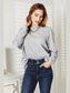 Women Double Take Seam Detail Round Neck Long Sleeve Top nicholesgifts