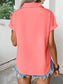 Pleated Detail Collared Neck Short Sleeve Shirt nicholesgifts