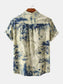 Men's Vintage Print Short Sleeve Shirt nicholesgifts