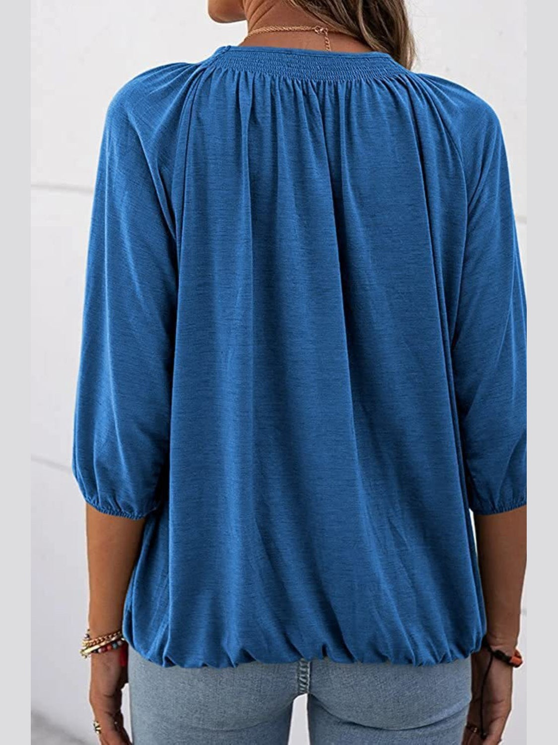 Gathered Detail Round Neck T-Shirt